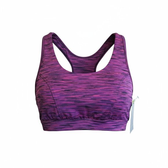 DryTek Purple Medium Support Sports Bra With Keyhole Back Removable Padded Small - Picture 2 of 9